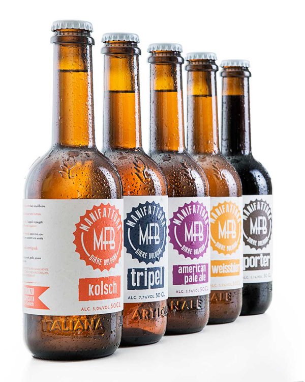 Kit di 6 bottiglie di birra artigianale Manifattura birre Bologna